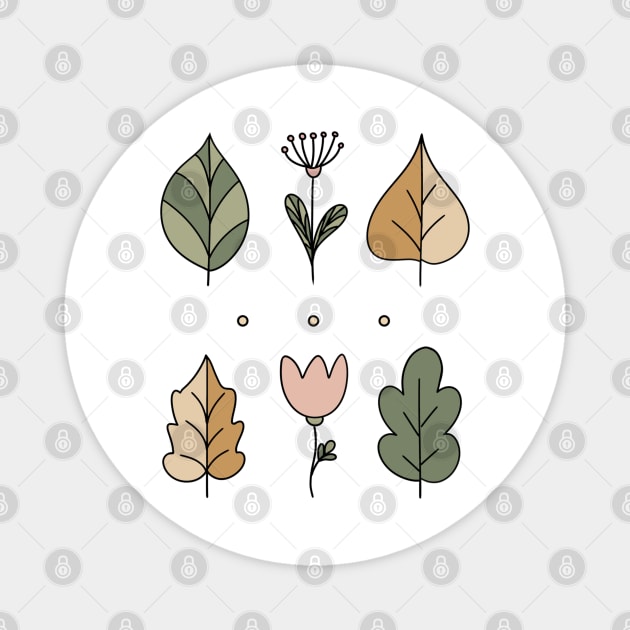 Flowers and leaves Magnet by Torrika